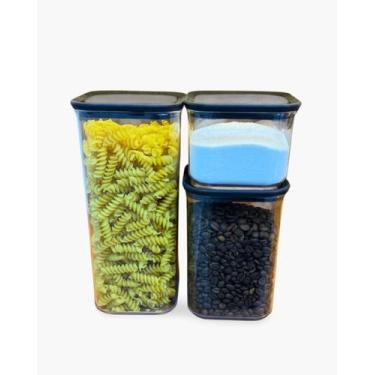 Imagem de Jogo de Potes Hermético Acrílico Porta Mantimentos Com Tampa - 123 Org