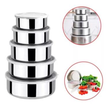 Imagem de Conjunto De Potes Inox 5 Unidades - Ideal