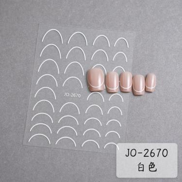 Imagem de Adesivo de Unhas Jo-26 para Decoração 3d Efeito Gradiente Estilo Francesinha Azul Rosa...