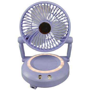 Imagem de Ventilador de Mesa Dobrável Portátil 3W 16cm 3 Velocidades Lilás BSL3813 Bivolt com Luz...