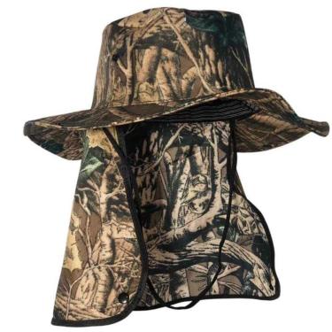 Imagem de Chapéu Pescador Australiano Boné com Proteção para Cabeça Pescoço e Nuca Marrom Unissex...