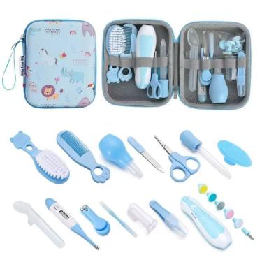 Imagem de Kit Higiene para Bebê Recém Nascido Kit 13 Cuidado Essencial 13 Peças Azul e Rosa com B...