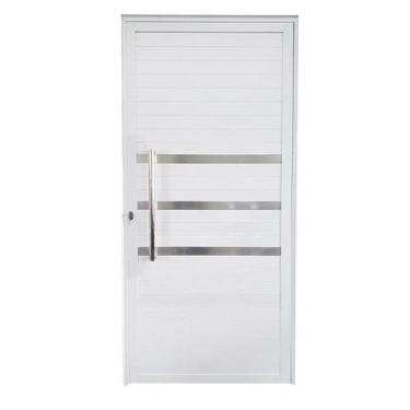 Imagem de Porta Lambril de Alumínio 210 X 80cm com Friso Linha Veneza Esquadrias