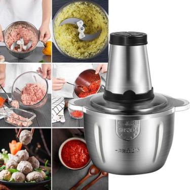 Imagem de Triturador Elétrico 2L Inox Potente para Carne e Legumes Entrega Relâm