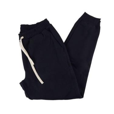 Imagem de Calça Masculina Basico.com Moletom Jogger Preta - 1000, G