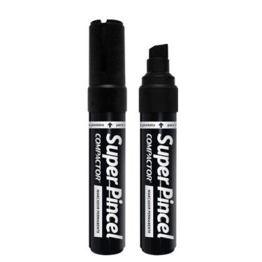 Imagem de Caneta Permanente Compactor Super Ponta Chanfrada  Preto 002326004
