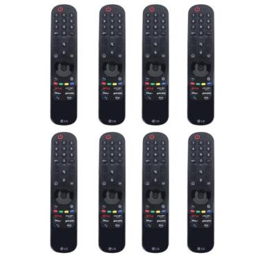 Imagem de Kit 8 Controles Smart Magic MR22GA TV LG 50UQ8050PSB, 55UQ801C0SB, 65U