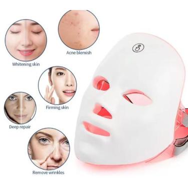 Imagem de Máscara Led Tratamento Facial Fototerapia Estética 7 Cores - LedFacial