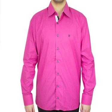 Imagem de Camisa Social Masculina Happy Manga Longa 10103399016, Rosa, 05