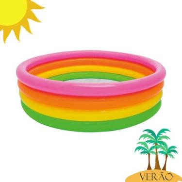Imagem de Piscina Inflável Infantil Pôr do Sol 780L Redonda Colorida - Intex