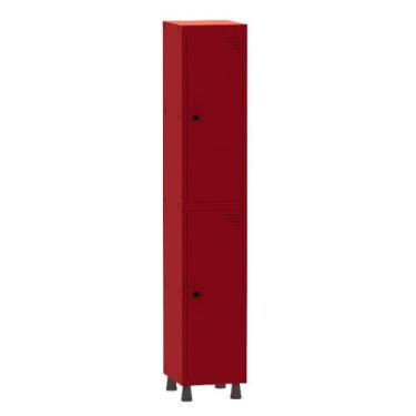 Imagem de Armário Guarda Volume Locker Roupeiro 1 Vão 2 Portas Aço GRP501/2 Verm