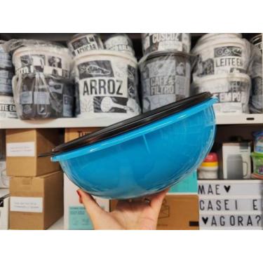 Imagem de Saladeira Tupperware 6,5 Litros Acqua Azul e Preto