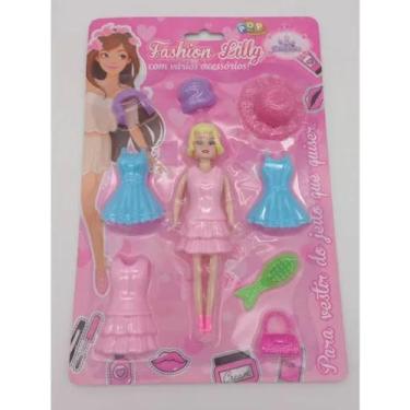 Imagem de Boneca troca acessórios fashion Lilly pop brinquedos - Pop brinquedos 