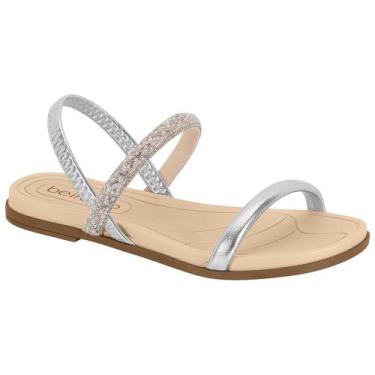 Imagem de Sandália Feminina Slingback Prata Beira Rio 8507.103, 33