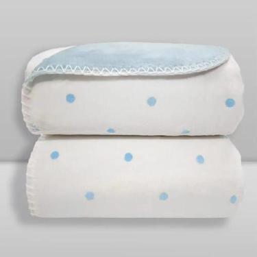 Imagem de Manta Bebe Micropolar Poá - LAÇO BEBE, Azul