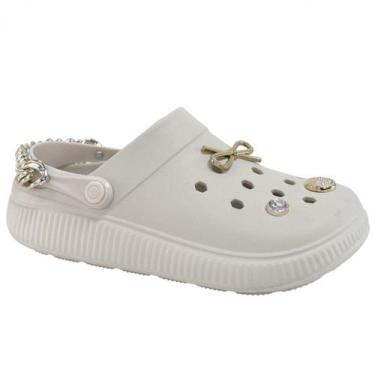 Imagem de Babuche Moleca com Pins Metalizados 5832105, Branco, 38