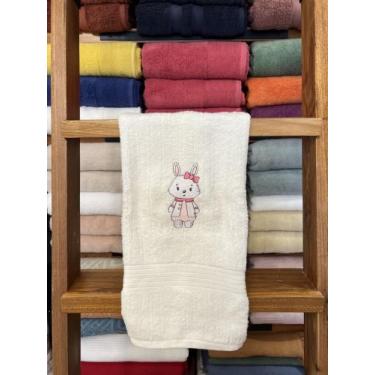 Imagem de Toalha de Rosto Infantil Bordada Coelho Baby - MADAME MARIE