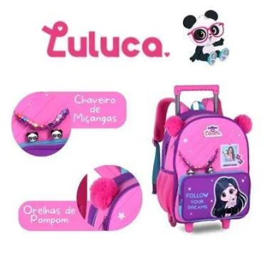 Imagem de Mochila Carrinho Infantil Luluca Bolsa Escolar Meninas - Clio Style