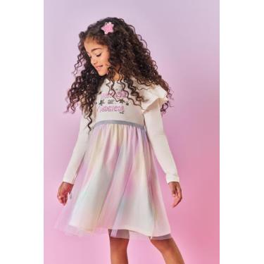 Imagem de Vestido Infantil Menina Unicorns Are Magical Natural Mundo Cinti, Natu