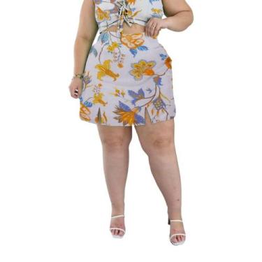 Imagem de Saia Curta Cintura Alta com Forro short em Diversas Cores e Estampas M