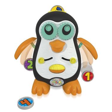 Imagem de Brinquedo Educativo Pinguim Didático com Carrinho de Encaixe para Desenvolvimento Cognitivo Maral