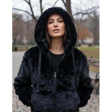 Imagem de Jaqueta bomber de pele sint. texturizada 40800022 - Alpelo, Preto, 38