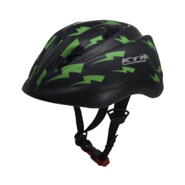 Imagem de Capacete Ciclismo Bike Infantil Kids Raio Preto Com Verde - KTR