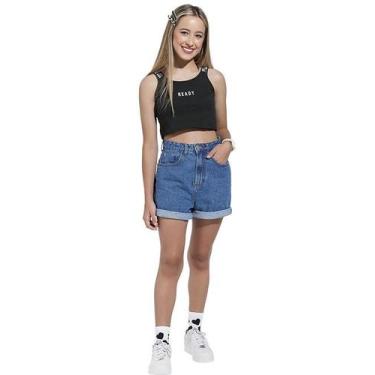 Imagem de Top Teen Feminino Amora Meia Malha 51631, 20, Preto
