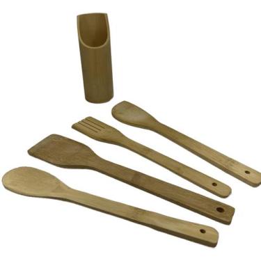 Imagem de Conjunto de talheres em bambu com 5 pecas - Dalla Valle