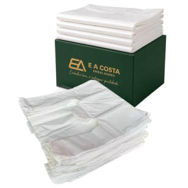 Imagem de Kit 3 sacola plástica branca 38x48 c/ 1000 un - virgem slim - E A COST