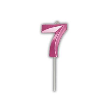 Imagem de Vela de Aniversário Slim Metallic Pink - Festcolor, 7