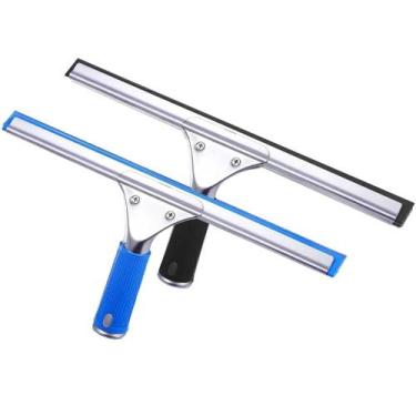 Imagem de Rodo De Limpeza De Vidros De 45cm Com 2 Lâminas De Borracha Para Casa,