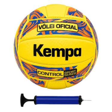 Imagem de Bola de Vôlei Oficial Kempa Control Sport Series + Bomba de Ar, Amarel