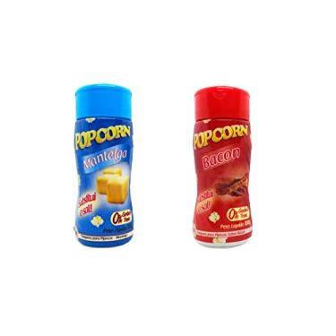Imagem de Temperos P/ Pipoca Flavored Popcorn Cx 24 Frascos. 12 Manteiga - 12 Bacon