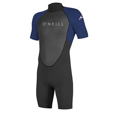 Imagem de O'Neill Reactor-2 masculino, 2 mm, zíper nas costas, manga curta, mola, roupa de mergulho, Black/navy/navy (5124A), XL Short