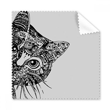 Imagem de Óculos de limpeza de tela de telefone com cabeça de gato preta para desenho de linha, 5 peças