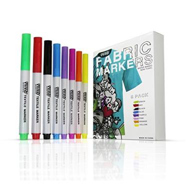 Imagem de Marcador de tecido não tóxico permanente VViViD conjunto de 8 cores