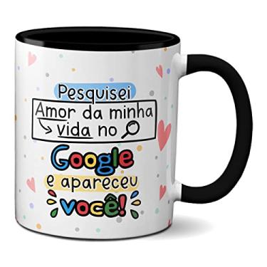 Imagem de Caneca Flork Meme Namorados Pesquisei no Google Apreceu Você (Preta)