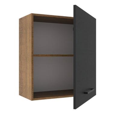 Imagem de Armário Aéreo Madesa Agata 60cm 1 Porta Rustic Preto