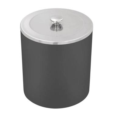 Imagem de Lixeira Tramontina Útil com Tampa em Aço Inox  Polido e Corpo em Polipropileno Preto 5 L Tramontina