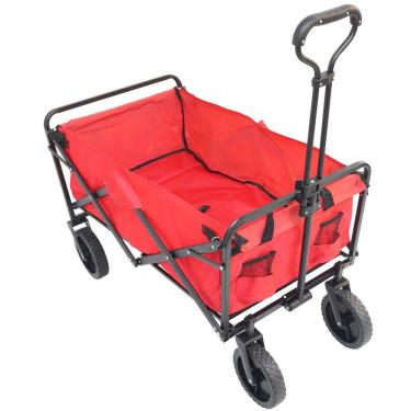 Imagem de Carrinho Dobrável Articulado Transporte Camping Praia Pesca Até 80 Kg Importway Iwcdca