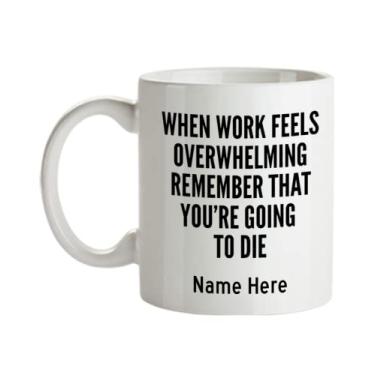 Imagem de Canecas de trabalho personalizadas, Caneca de escritório personalizada, Presentes de colega de trabalho, Caneca de escritório divertida, Copo de café de escritório, ideia de presente de cesta de natal de aniversário, Caneca de café de 325 ml