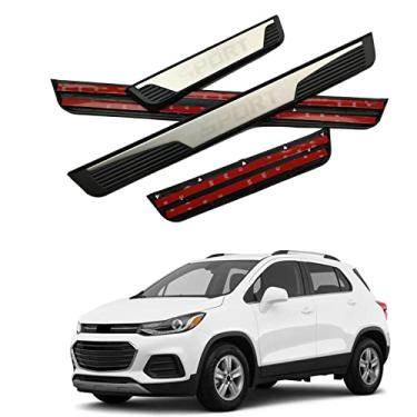 Imagem de GZBFTDH Proteção de Peitoril Soleira da Porta, para Chevy Trax 2015-2022 Carro Acessórios, Aço Inoxidável Kick Plate Guard de Pedal de Limiar Protetor, Peças para Automóveis