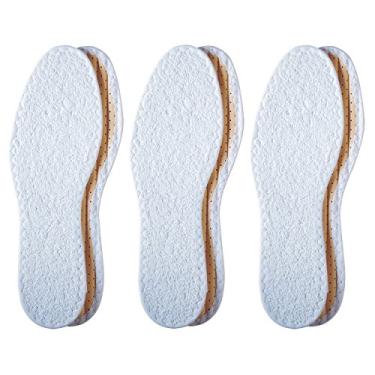 Imagem de pedag Palmilha de algodão felpudo puro de verão, feita à mão na Alemanha, absorve o suor e controla o odor ideal para usar sem meias, lavável, EUA W6 / UE 36, branco, 3 pares