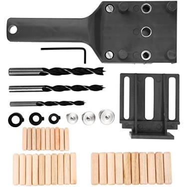 Imagem de Kit de gabarito de cavilha portátil com 41 peças de 1/4" 5/16" 3/8" pinos de cavilha de madeira para brocas de madeira, marcenaria, ferramentas de serra de furo reto com pinos de cavilha de madeira