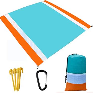 Imagem de Wemay Tapete de acampamento ultraleve resistente à água com saco de armazenamento Tapete de praia sem areia Cobertor de piquenique Cobertor de praia à prova de areia