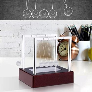 Imagem de bolas de pêndulo Newton,Pilipane Bolas de equilíbrio de LED, bolas de equilíbrio de berços, bolas de pêndulo de metal, ornamentos de ciência, brinquedos inteligentes para decoração de mesa de casa