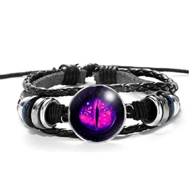 Imagem de Pulseira Olho Mágico do Dragão Purple Violeta Púrpura Unissex e Ajustável