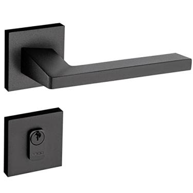 Imagem de Fechadura Karli em Zamac Preto Texturizado Externa