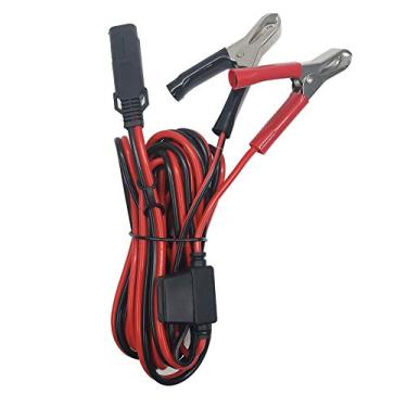 Imagem de Cabo de extensão de carregador SAE para Aligater Clipes – Braçadeira de carregador de bateria 12 V-24 V, cabo de extensão de desconexão rápida 3 m, 15 A, clipe de jacaré para bomba de motocicleta, carro, bateria, painéis solares (3 m)